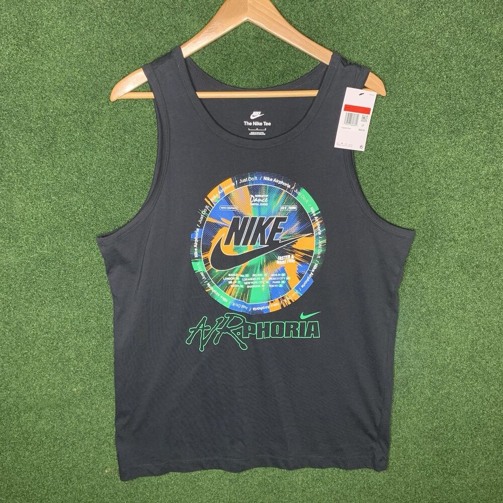 Sz L The Nike Tee Airphoria Black Sleeveless Tank Top Shirt FV3726-010 NWT